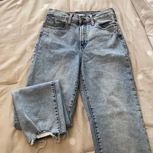 Raw hemmed jeans